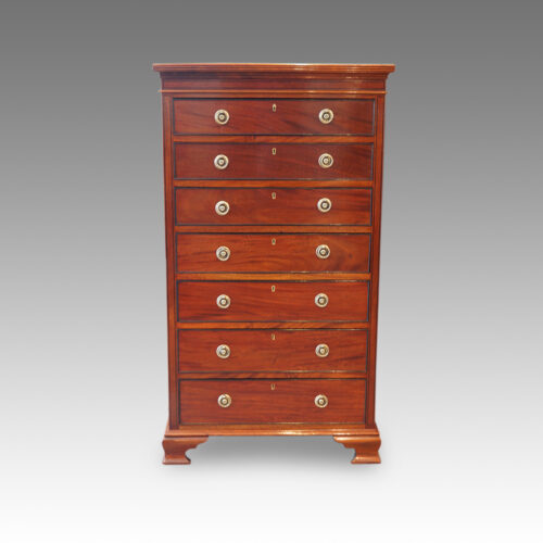 Edwardian inlaid mahogany tall chest