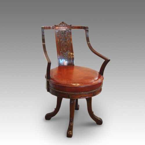 Edwardian mahogany revolving desk chair