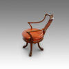 Edwardian mahogany revolving desk chair side view