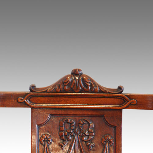 Carved top rail on Antique desk chair