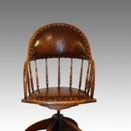 Edwardian oak revolving desk chair,1