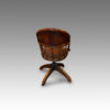Rear of oak swivel desk chair