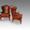 Pair of Queen Anne style wing-chairs,1