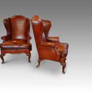 Pair of Queen Anne style wing-chairs,1