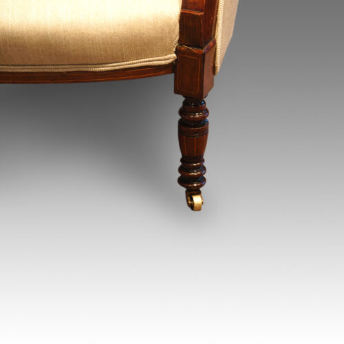 Victorian inlaid rosewood double ended sofa