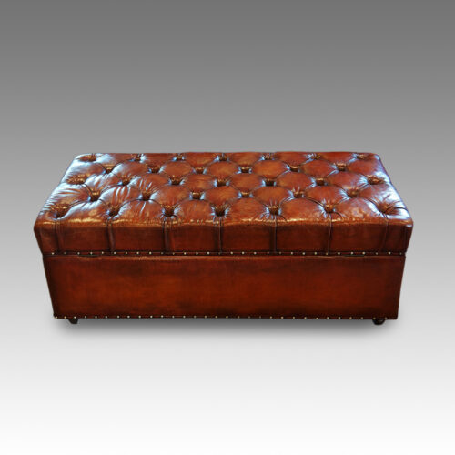 Edwardian Leather Ottoman