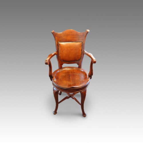 Edwardian oak revolving desk chair