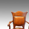 Edwardian oak revolving desk chair back