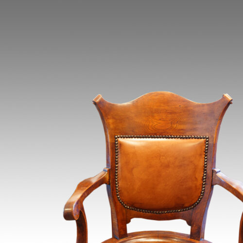 Edwardian oak revolving desk chair back