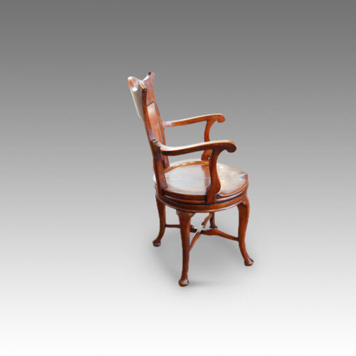 Antique desk chair side