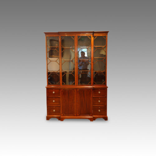 Maple & Co. mahogany breakfront bookcase