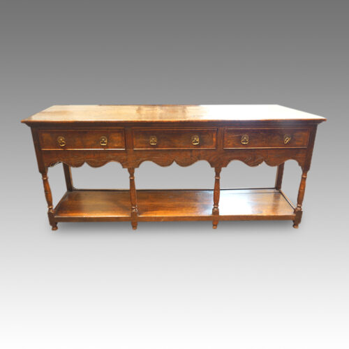 Antique banded oak potboard dresser base