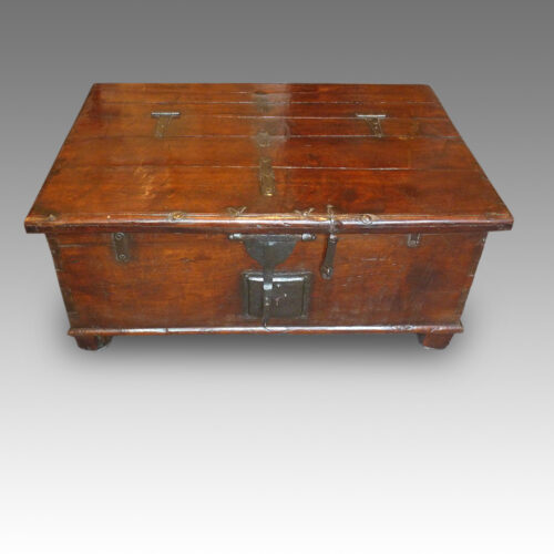 Antique hardwood Colonial merchants chest