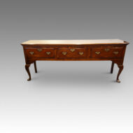 Antique oak inlaid cabriole leg dresser base