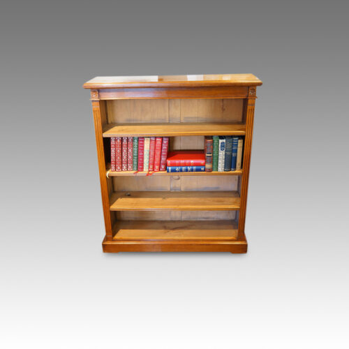 Edwardian oak open bookcase