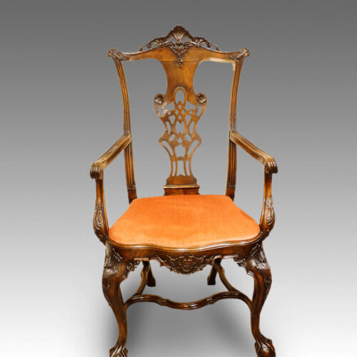 Set of 8 Antique dining chairs. Armchair