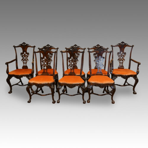 Set of 8 Antique dining chairs. Portugese