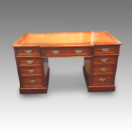 Victorian walnut double pedestal desk