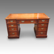 Victorian walnut double pedestal desk