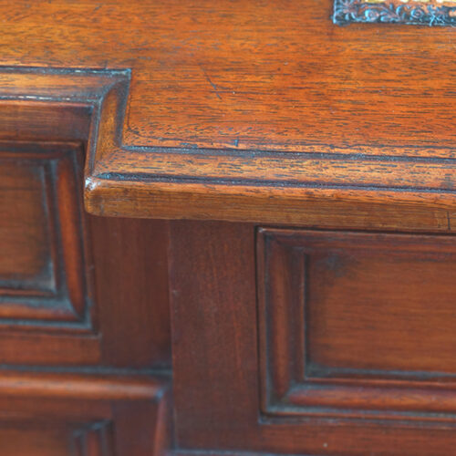 Top detail Antique walnt desk
