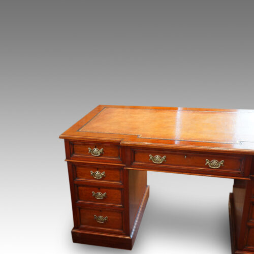 Victorian walnut pedestal desk