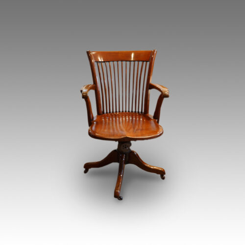 Edwardian walnut revolving desk chair