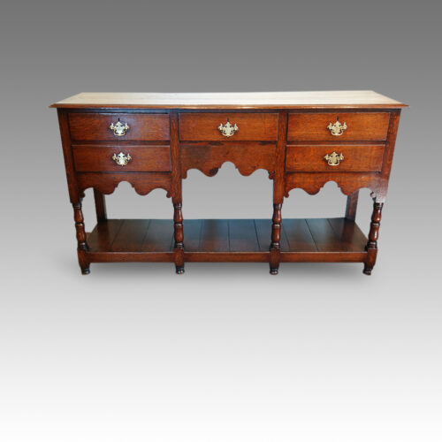 Antique oak boarded pot-board dresser