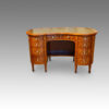Edwardian inlaid mahogany kidney shaped desk