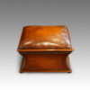 Victorian square leather and mahogany ottoman