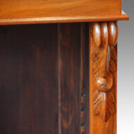 Victorian walnut open bookcase carving