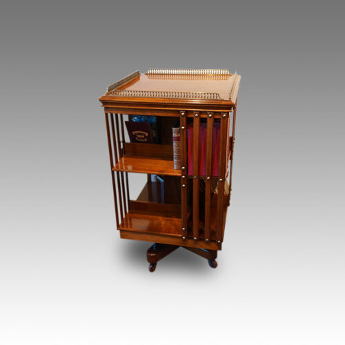 Edwardian walnut revolving bookcase