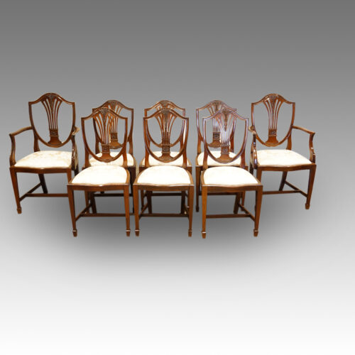 Set of 8 Shieldback mahogany dining chairs