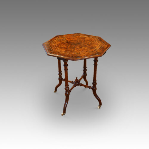 Victorian inlaid walnut wine table