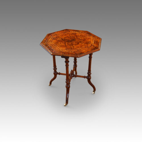 Victorian inlaid walnut wine table