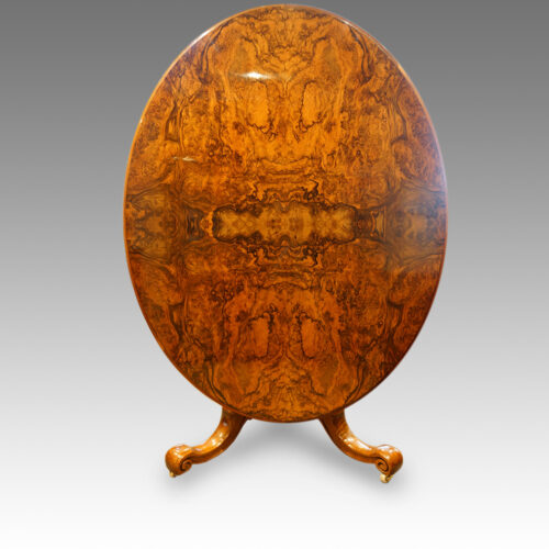 Victorian oval burr walnut dining table