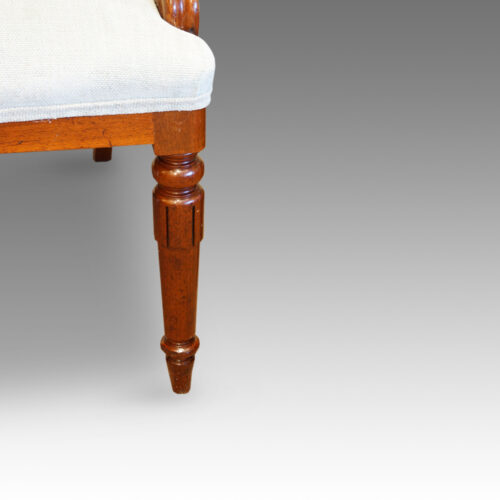 Antique mahogany turned leg of dining chair