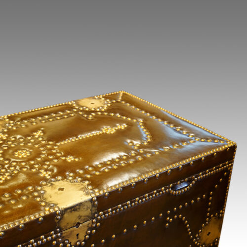 Leather brass studded trunk