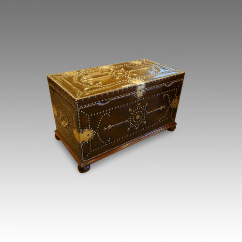 Antique leather trunk