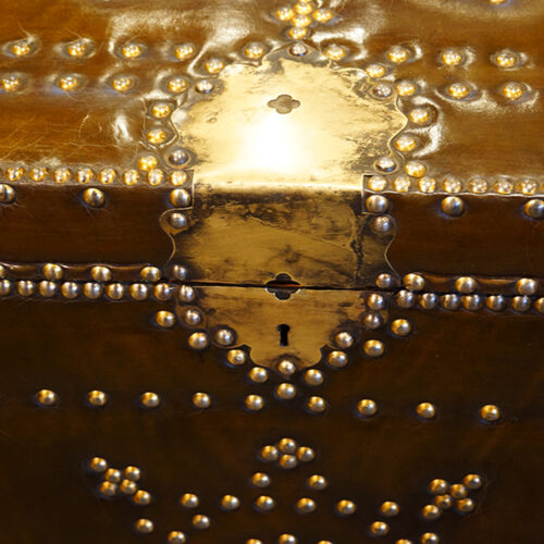 Brass bound trunk