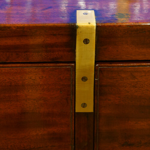 BRass strap on Antique campaign chest