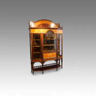 Art Nouveau inlaid display cabinet, side view