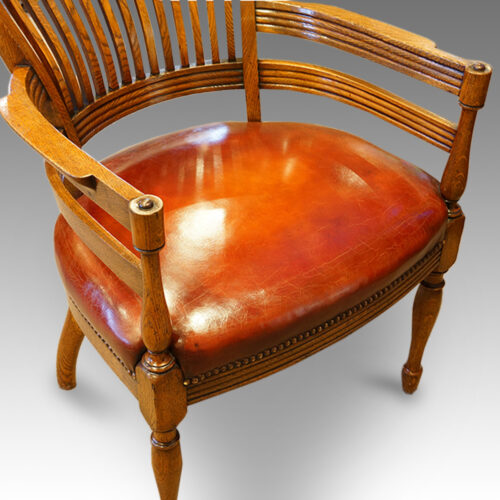 Edwardian oak chair for a desk