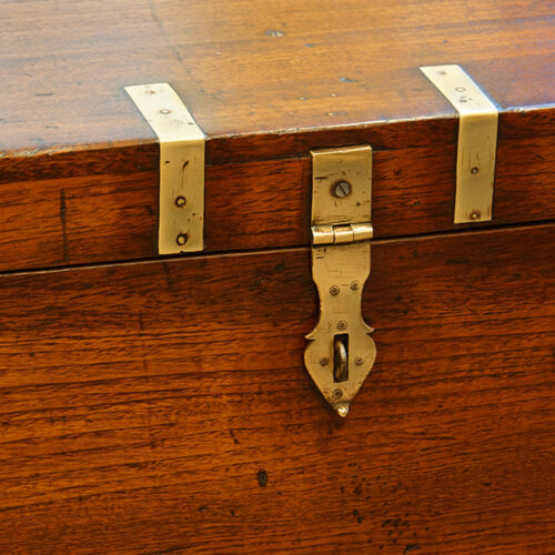 Victorian brass bound military chest