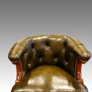 Leather button back