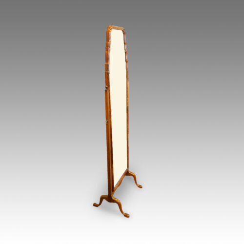 1930's walnut cheval mirror