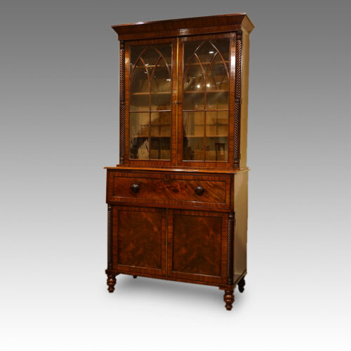 Antique mahogany secretaire bookcase