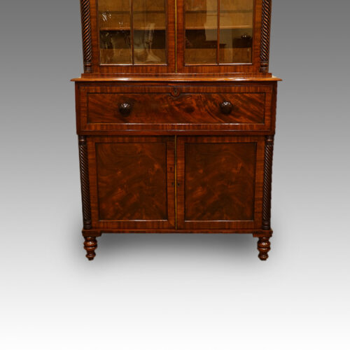 William IV mahogany secretaire bookcase
