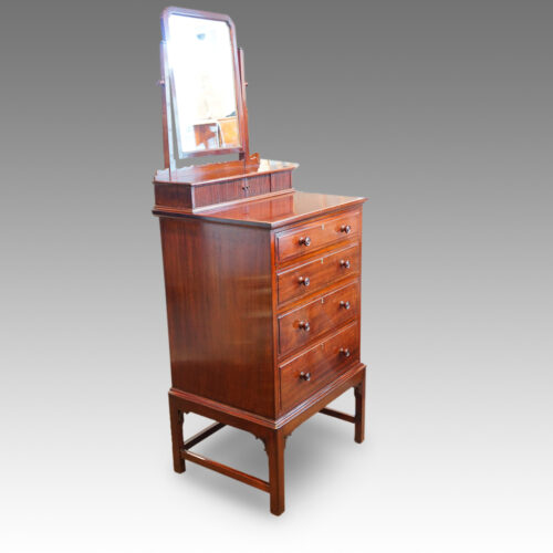 Edwardian mahogany gentlemans dressing chest side detail