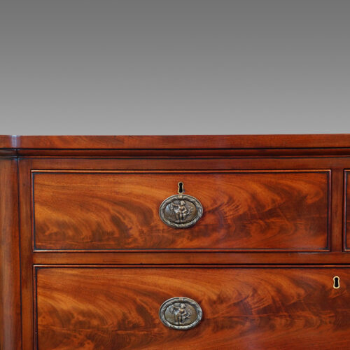 Large Victorian mahogany chest of drawers top drawer