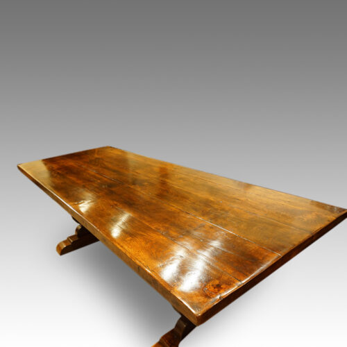 Large oak refectory dining table polish